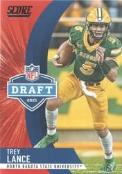 2021 Score NFL Draft Trey Lance #D4 card