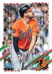 2021 Topps Holiday Base Set Trey Mancini #HW85 card
