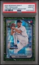 2024 Bowman Draft Chrome Trey Yesavage Green Grass Refractor #BDC-92 card