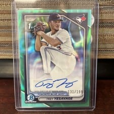 2024 Bowman Draft Chrome Prospect Autograph Trey Yesavage Aqua Lava Refractor #CPA-TY card
