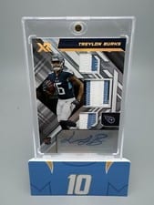 2022 Panini XR Rookie Triple Swatch Autographs Treylon Burks #212 card