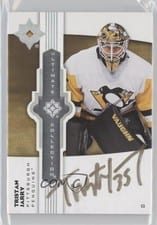 2022-23 Upper Deck Ultimate Collection Ultimate Emblems Autograph Tristan Jarry #UE-TJ card