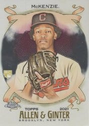 2021 Topps Allen & Ginter Chrome Base Set Triston McKenzie #283 card
