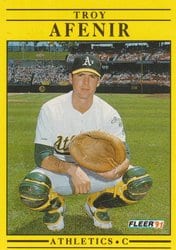 1991 Fleer Base Set Troy Afenir #1 card