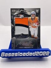 2024 Panini Black Rookie Patch Autographs Troy Franklin #216 card