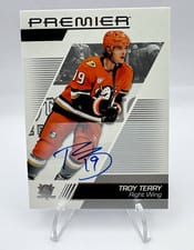 2022-23 Upper Deck Premier Premier Slapshots Autograph Troy Terry #PSA-TT card