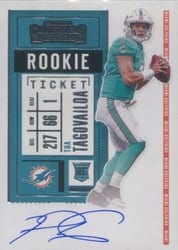 2020 Panini Contenders Base Set Tua Tagovailoa #103 card