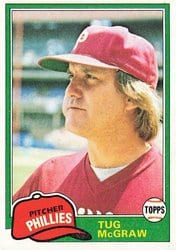 1981 Topps Base Set Tug McGraw #40 card