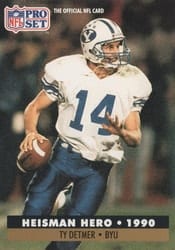 1991 Pro Set Base Set Ty Detmer #37 card