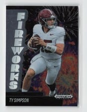 2025 Panini Prizm Black Fireworks Ty Simpson #1 card
