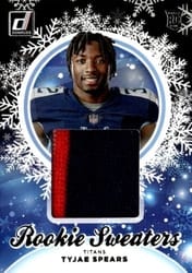 2023 Donruss Rookie Holiday Sweater Relics Tyjae Spears #HS-TSP card
