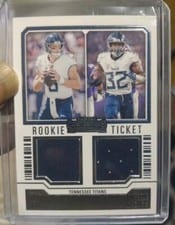 2023 Panini Contenders Rookie Ticket Dual Swatch Tyjae Spears / Will Levis #3 card