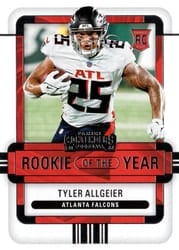 2022 Panini Contenders Rookie of the Year Contenders Tyler Allgeier #ROY-TAG card