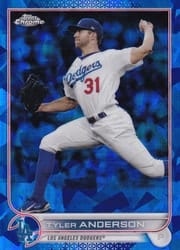 2022 Topps Chrome Update Sapphire Edition Base Set Tyler Anderson #US190 card