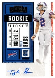 2020 Panini Contenders Base Set Tyler Bass #254 card