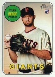 2018 Topps Heritage Base Set Tyler Beede #524 card