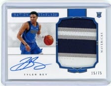 2020-21 Panini National Treasures Rookie Patch Autographs Tyler Bey #129 card