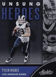 2020 Panini Absolute Unsung Heroes Tyler Higbee #15 card