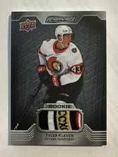 2023-24 Upper Deck Engrained Base Ebony Premium Memorabilia Tyler Kleven #158 card