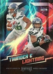 2018 Panini Playoff Thunder & Lightning Tyler Lockett / Doug Baldwin #17 card