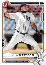 2021 Bowman Draft Base Set Tyler Mattison #BD-58 card