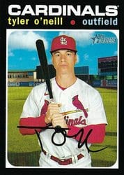 2020 Topps Heritage Base Set Tyler O'Neill #722 card