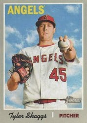 2019 Topps Heritage Base Set Tyler Skaggs #326 card