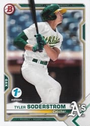2021 Bowman 1st Edition Base Set Tyler Soderstrom #BP-51 card