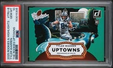 2025 Donruss Rookies & Highlights The Rookies Uptowns Horizontal Green Tyler Warren #TRU-8 card