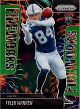 2025 Panini Prizm Fireworks Tyler Warren #12 card