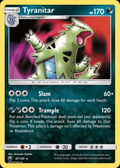 2018 Celestial Storm Tyranitar #87 card