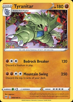 2020 Darkness Ablaze Tyranitar #88 card