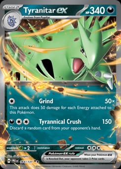 Prismatic Evolutions Tyranitar ex #64 card