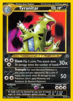 2001 Neo Discovery Tyranitar #31 card