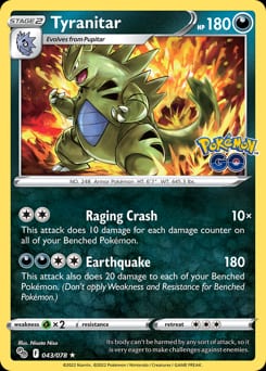 2022 Pokémon GO Tyranitar #43 card