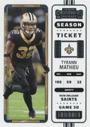 2022 Panini Contenders Base Set Tyrann Mathieu #65 card