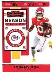 2019 Panini Contenders Base Set Tyreek Hill #40 card