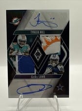 2023 Panini Phoenix Dual Patch Autographs Tyreek Hill, CeeDee Lamb #DPA-THCL card