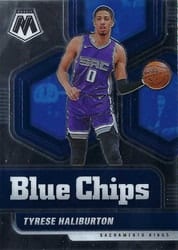 2020-21 Panini Mosaic Blue Chips Tyrese Haliburton #5 card