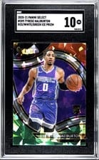 2020 Panini Select Tyrese Haliburton Red White Green Ice #289 card