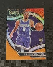 2020 Panini Select Tyrese Haliburton Red White Orange Shimmer #289 card