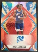 2020-21 Panini Chronicles Phoenix Rookie Autographs Tyrese Maxey #PH-TYM card