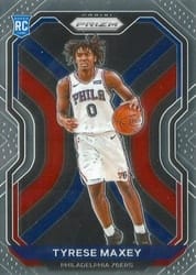 2020-21 Panini Prizm Base Set Tyrese Maxey #256 card