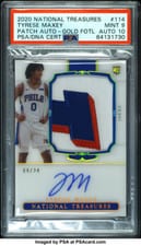 2020 Panini National Treasures Tyrese Maxey #114 card