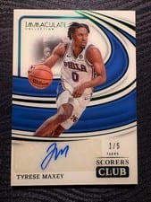 2023-24 Panini Immaculate Collection Scorers Club Signatures Tyrese Maxey #2 card