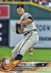 2018 Topps Base Set Ubaldo Jimenez #451 card