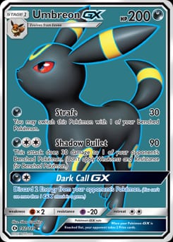 2017 Sun & Moon Umbreon-GX #142 card