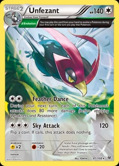 Roaring Skies Unfezant #81 card