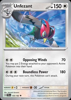 Temporal Forces Unfezant #135 card