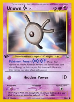 Neo Revelation Unown [K] #58 card